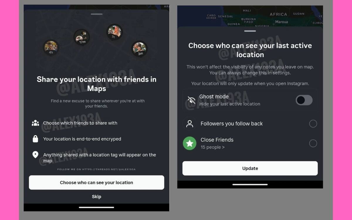 Esta nueva característica permite a los usuarios elegir quién puede ver su ubicación y ofrece un "Modo Fantasma" para momentos en los que deseen permanecer invisibles. Fuente: Alessandro Paluzzi.