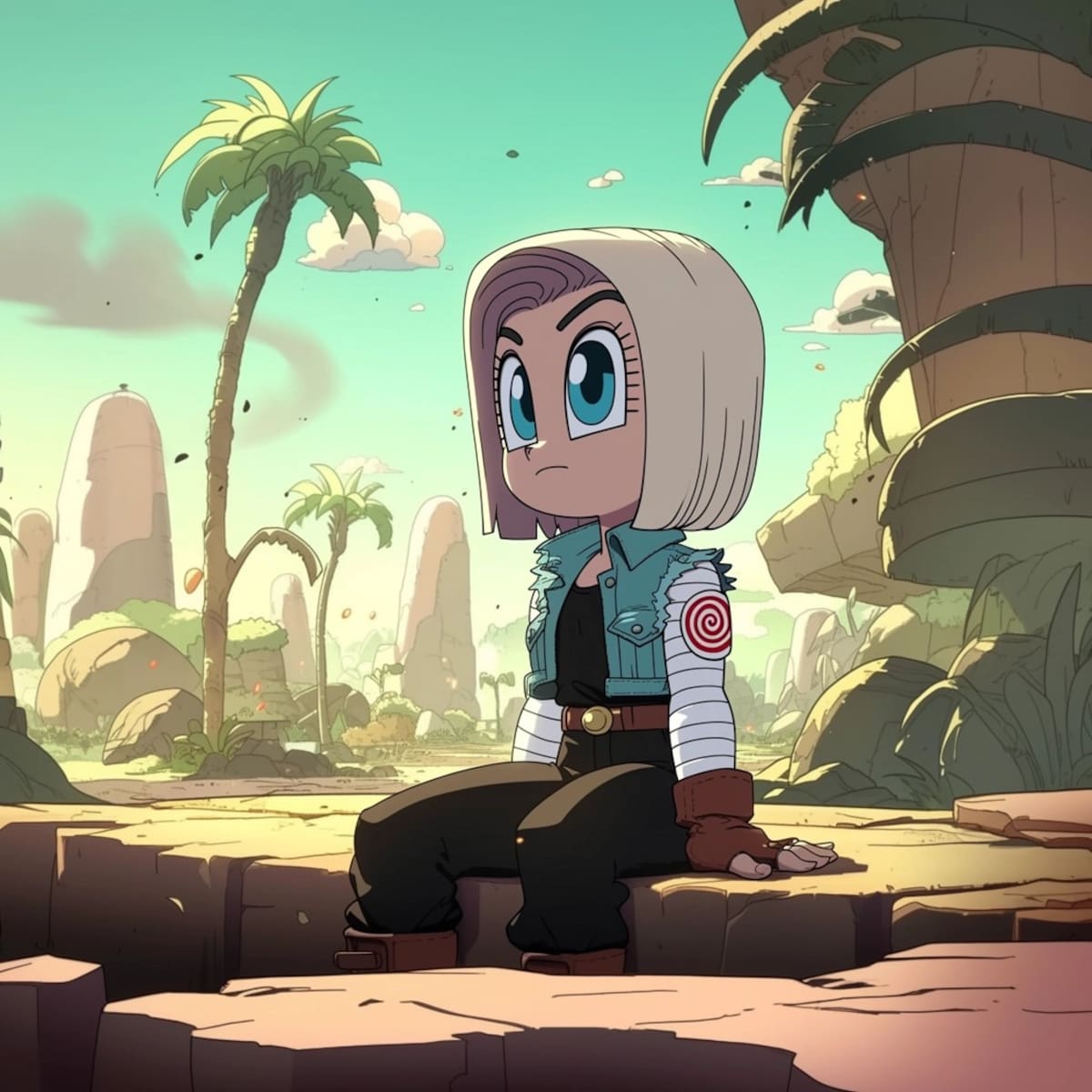 Número 18 en estilo de Cartoon Network según una IA