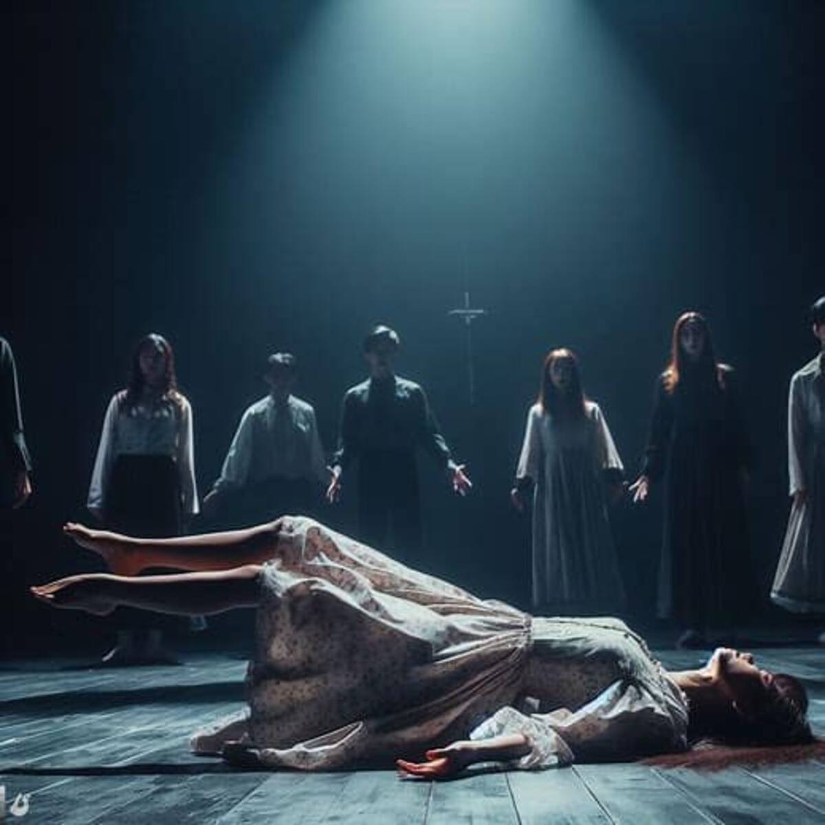 El exorcista apunto de elevarse hacia los cielos.