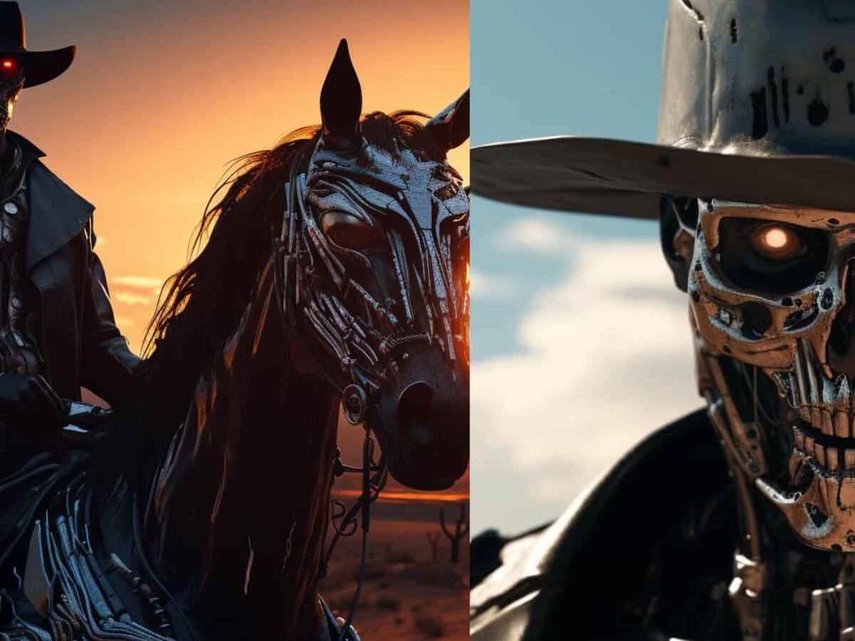 Así se vería "Terminator" en el viejo oeste según una inteligencia artificial