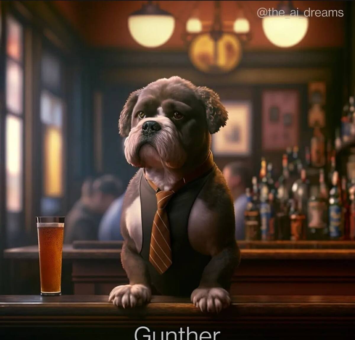 Gunther de Friends en estilo cachorro según una IA