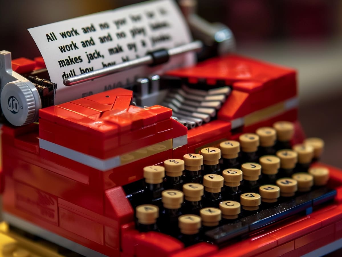 Máquina de escribir de The Shining en versión lego según una IA