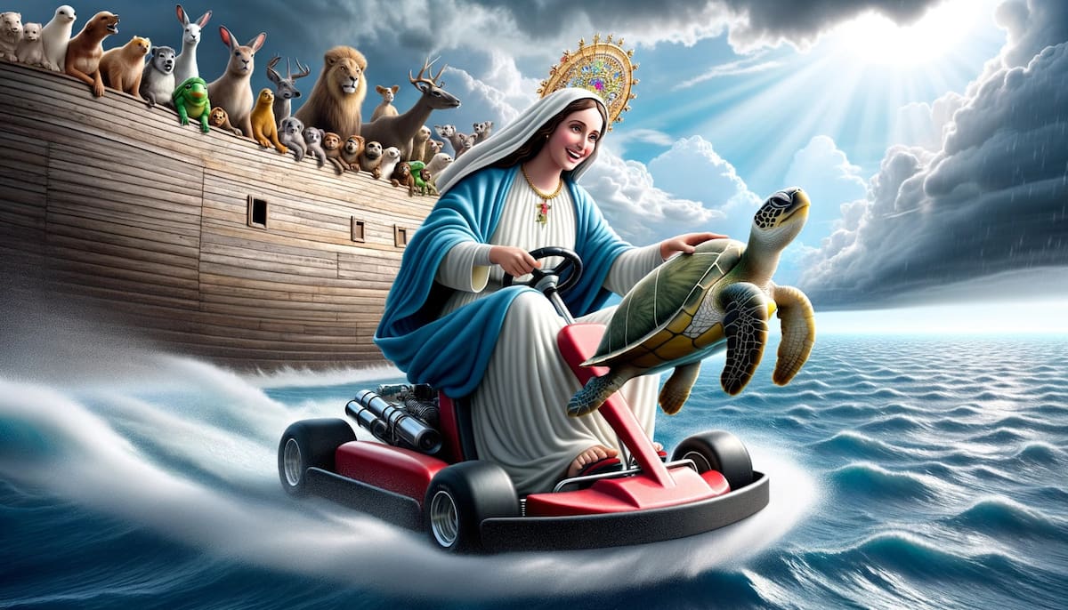IA revela como se verían los personajes de la biblia como personajes de Mario Kart según una inteligencia artificial.