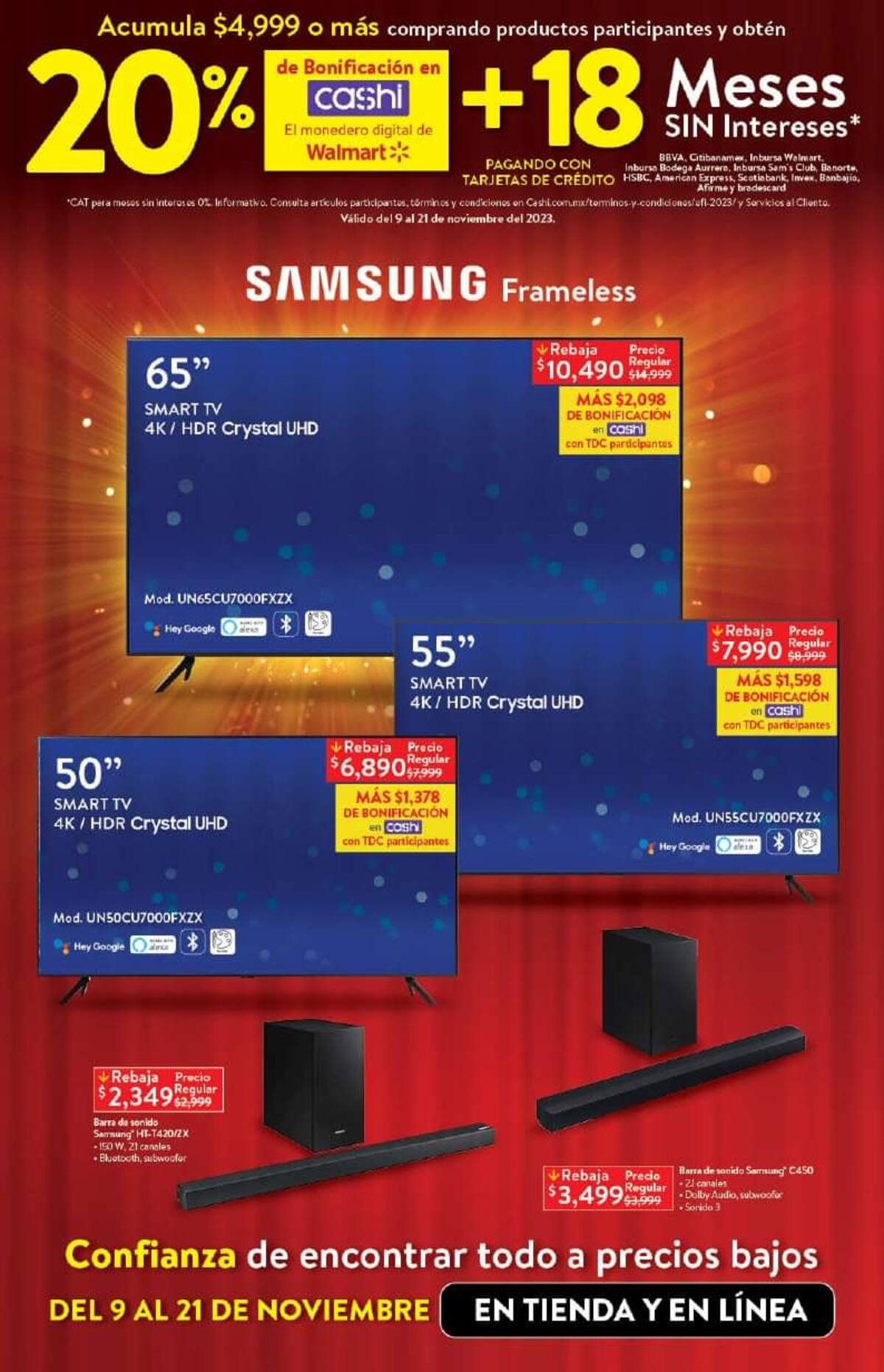 Las promociones estarán disponibles del 9 al 23 de noviembre