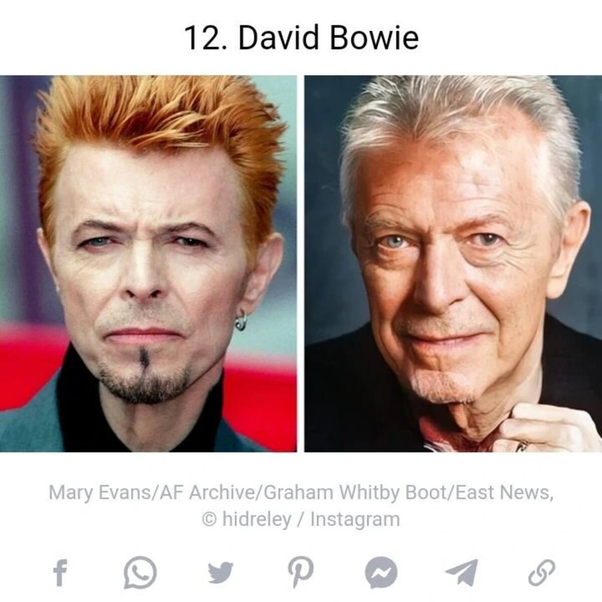 Así se vería David Bowie en la actualidad según la Inteligencia Artificial | Foto: Instagram @Hidreley