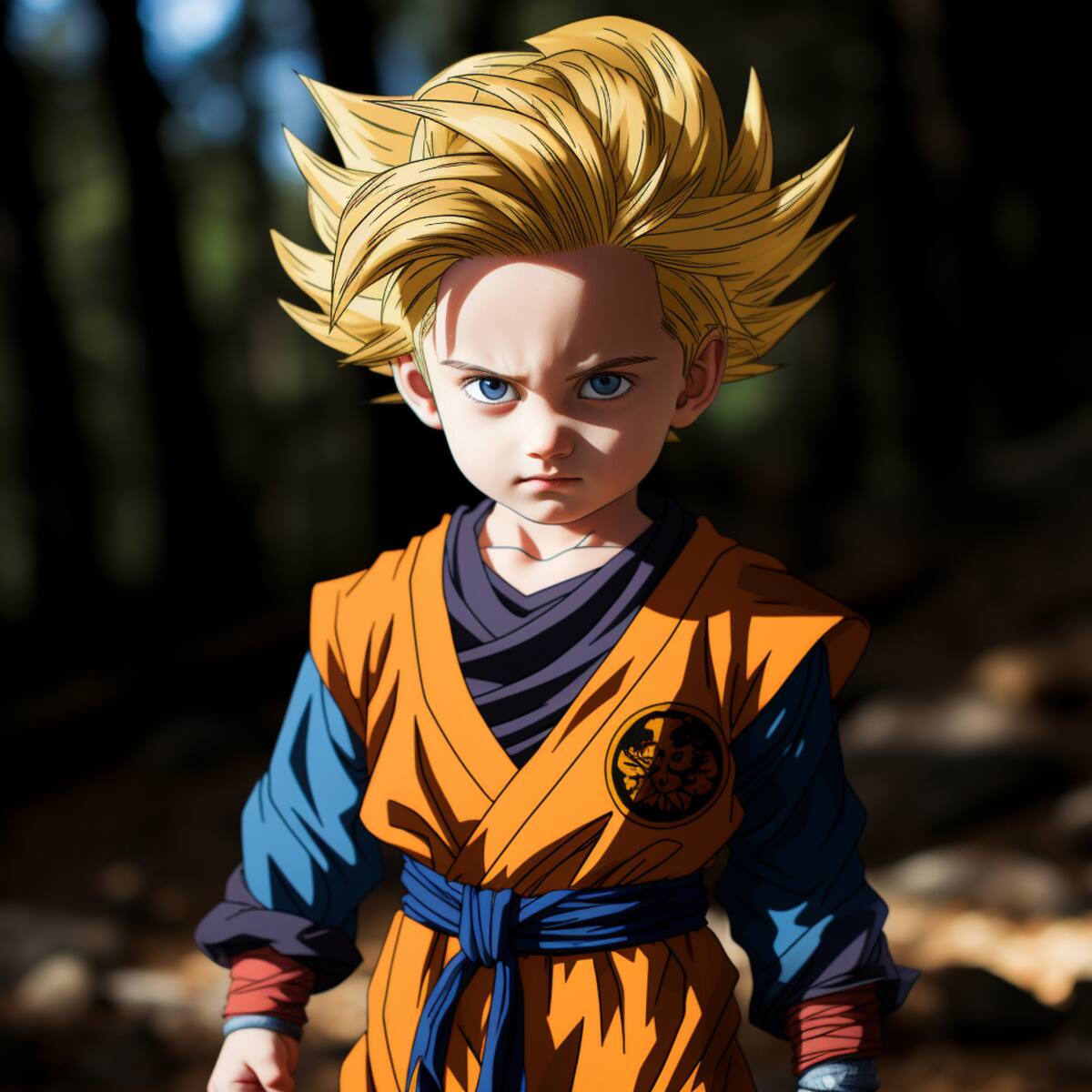 A diferencia de su hermano Gohan, Goten mostró habilidades de combate a una edad temprana. Ya a los siete años, participó en el Torneo de Artes Marciales, demostrando un talento innato para las artes marciales y sorprendiendo a todos con su destreza en la lucha. Aquí le vemos en modo Súper Saijayin.