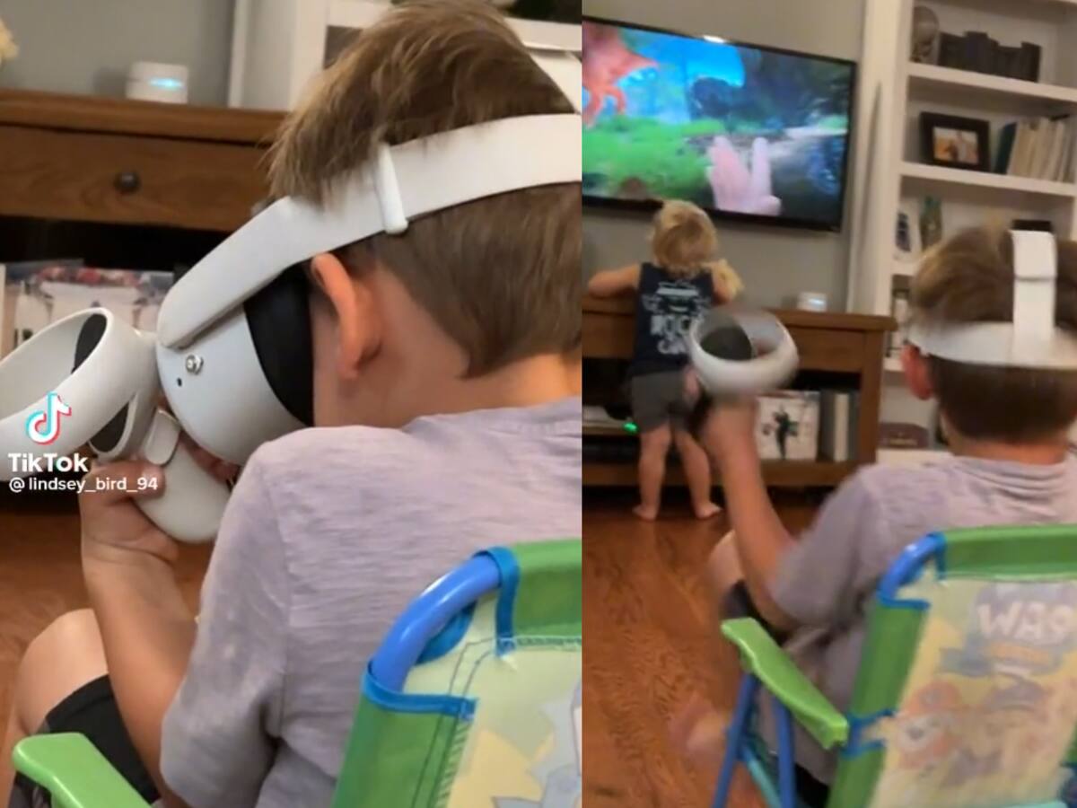 "Cuando el juego es demasiado real”: Niño se asusta en juego de realidad virtual (VIDEO)