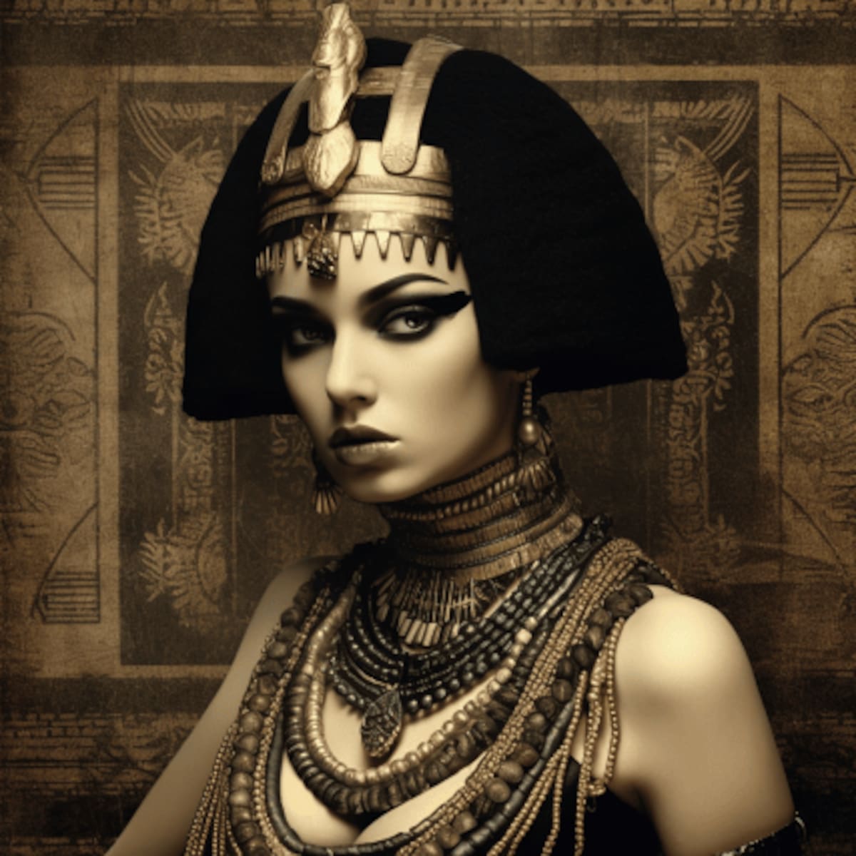 Cleopatra recreada en un estilo gótico por la Inteligencia Artificial de Midjourney te sorprenderá