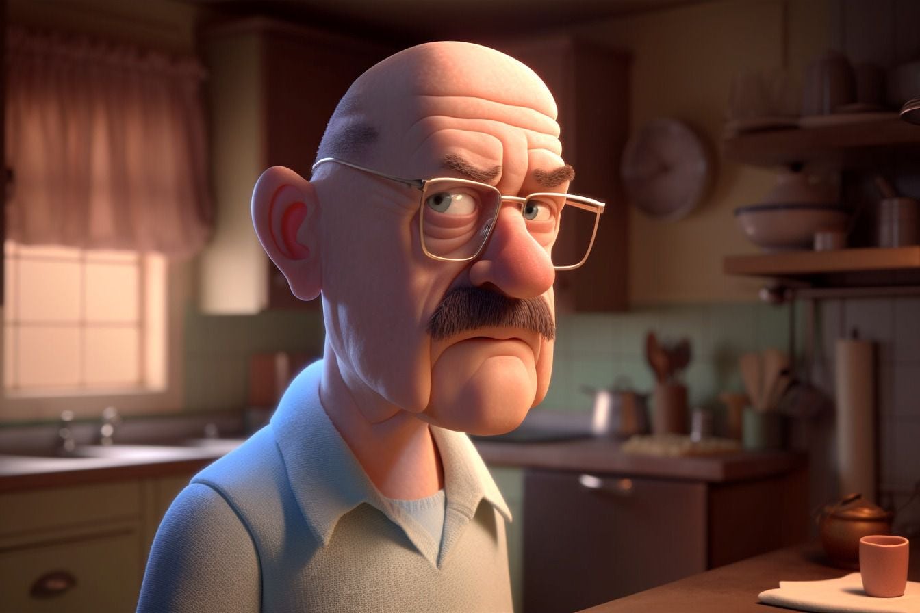 Walter en estilo Pixar según una IA