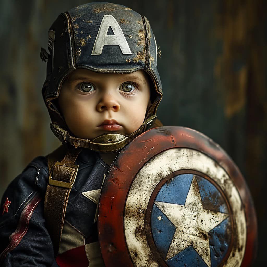Capitán Steve Rogers como bebé según una IA