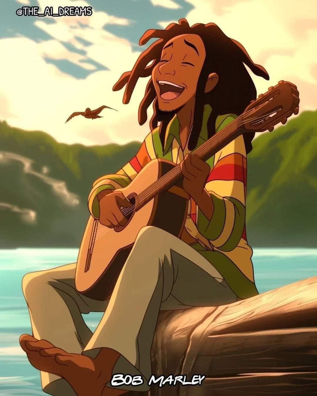 Bob Marley en estilo Disney según una IA